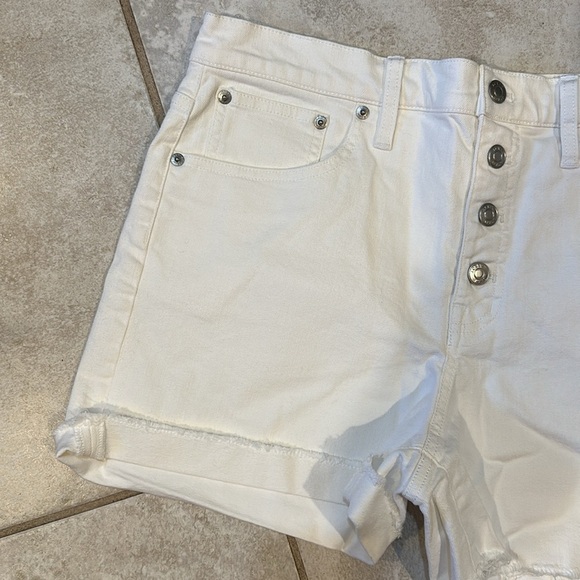 NWT! J Crew White Button Fly High Rise Denim Shorts 29 - Picture 7 of 8